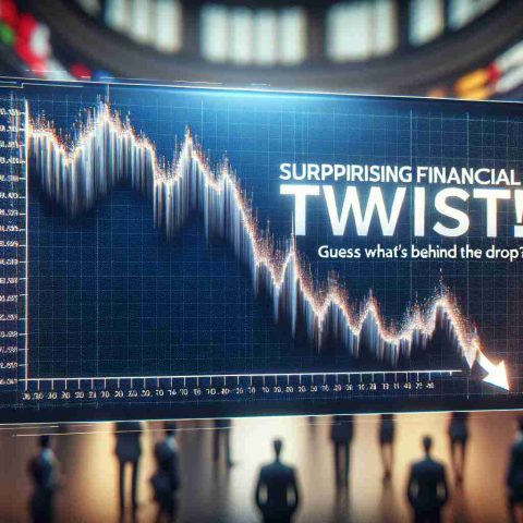 A realistic, high-definition image that visually represents a surprising financial twist. It depicts a graph dramatically dropping, symbolising a sudden financial downfall. The unexpected aspect should be captured through the intense curvature of the graph. The background could be a blurred image of a busy stock market for context. The headline 'Surprising Financial Twist! Guess What’s Behind the Drop?' should be placed prominently in the image