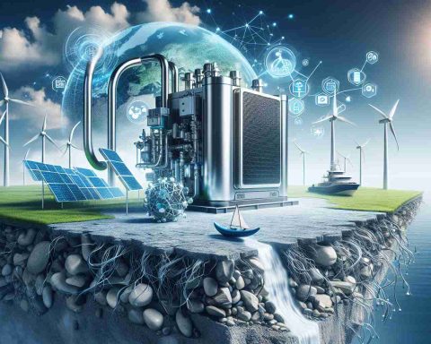 A realistic, high definition image illustrating the concept of cutting-edge green technology. Focus on a representation of a modern fuel cell energy system breaking new ground in a sustainable environment, symbolising the advancements in eco-friendly innovations. To visualize 'what's next', depict different renewable energy sources like wind turbines, solar panels, and hydroelectric power systems in the background, suggesting their significance in the future of green technology.