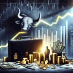 A detailed, high-definition image encapsulating the theme of a surprise surge in earnings or profits. The concept is represented by a stock market graph with a sharp upward trend denoting the increase in profits, complemented by symbols of economic growth such as gold coins, dollar bills, a briefcase filled with money, and a bull symbolizing bull markets. There's an air of mystery represented by a dimly lit background and mysterious shadows. Bear in mind that this concept does not correspond to a certain event or individual but is a general representation of a mysterious surge in earnings.