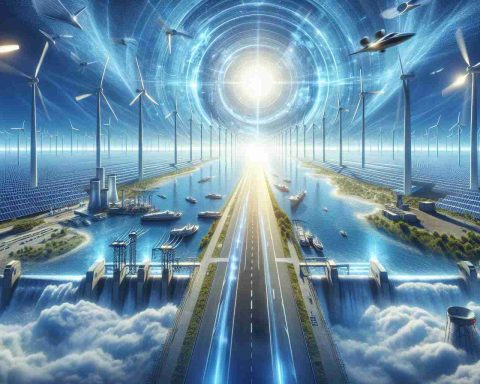 A high-definition, realistic image that depicts a thrilling scene related to the future of renewable energy. This could feature an array of solar panels under a bright sun, wind turbines twirling vigorously against a azure backdrop, or a hydroelectric dam bustling with activity. The sense of anticipation is vividly captured, with images suggesting immense growth and progress. There is also a hint of a major event about to take place, perhaps symbolized by a ticking countdown clock or a runway leading towards a bright horizon to signify the forthcoming initial public offering (IPO).