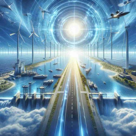 A high-definition, realistic image that depicts a thrilling scene related to the future of renewable energy. This could feature an array of solar panels under a bright sun, wind turbines twirling vigorously against a azure backdrop, or a hydroelectric dam bustling with activity. The sense of anticipation is vividly captured, with images suggesting immense growth and progress. There is also a hint of a major event about to take place, perhaps symbolized by a ticking countdown clock or a runway leading towards a bright horizon to signify the forthcoming initial public offering (IPO).