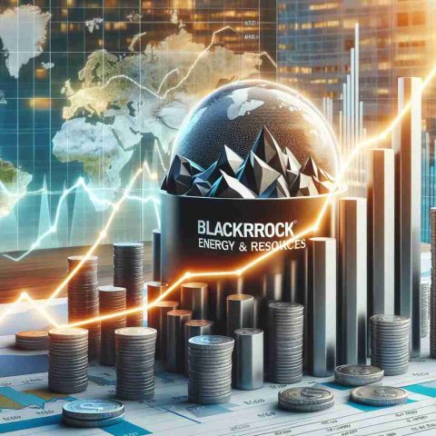 Realistic HD photo of the graph depicting the growth of an energy and resources investment portfolio, including a possible highlight of BlackRock Energy and Resources Fund impact.