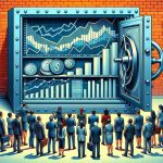 Generate a high-definition, realistic image of a symbolic representation of 'Unlocking the Mystery Behind a Durable Goods Company’s IPO: What Did Investors Miss?' This could be an open safe revealing financial graphs, company logos, and a mix of concern and insight from diverse onlookers (men and women, of different descents like Caucasian, Hispanic, Black, Middle-Eastern, and South Asian), implying what investors may have overlooked. Try to represent the undertones of a financial mystery in this picture.