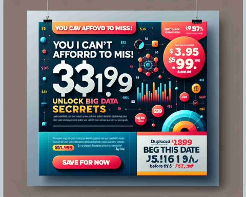 High-definition, realistic image of a promotional banner for a $31.99 deal with a powerful claim stating 'You Can't Afford to Miss!' and a promising offer to 'Unlock Big Data Secrets Before This Date'. Design elements could include engaging colors, compelling font types, and an icon or symbol representative of Big Data.