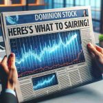 Generate a realistic HD image of a newspaper or digital headline that reads: 'Dominion Stock Is Soaring! Here’s What You Need to Know.' The image should also have some related elements, like rising graphs and charts symbolizing the soaring stock prices, displayed in a well-organized, visually appealing layout.