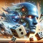 Realistic, high definition illustration of an abstract concept representing the future of Palantir, depicted as a AI Titan or a Risky Bet. The AI Titan could be imagined as a large, technologically advanced humanoid being dealing with mountains of data. The Risky Bet could be represented as an ancient dice roll against a background suggesting fate and destiny. This design should not include any recognizable logos.