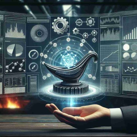 A visual representation of a tool behind financial transformation, depicted as a software interface with advanced data analytics. The software, codenamed 'The Secret Weapon', displays graphs, charts, and statistical data, signifying its usage in the financial industry. The design of this interface is inspired by the intricacy of a foundry, showing the transformation of raw data into valuable insights. Please make this a realistic, high-definition image.