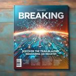 Realistic high-definition image of the headline 'Breaking: Discover the Trailblazers Redefining an Industry'. The headline should be bold and attention-grabbing, implying a significant moment in a diverse industry. Include an abstract image suggesting progress or innovation.