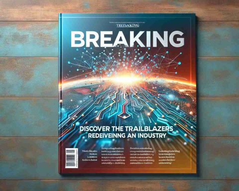 Realistic high-definition image of the headline 'Breaking: Discover the Trailblazers Redefining an Industry'. The headline should be bold and attention-grabbing, implying a significant moment in a diverse industry. Include an abstract image suggesting progress or innovation.