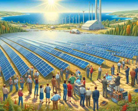 Detailed HD image illustrating the news headline: 'Solar Breakthrough Shakes Wisconsin! Massive Eco-Project Revealed'. Show a large-scale eco-friendly solar farm amid the picturesque Midwestern landscape of Wisconsin. The project is enormous and it's full of solar panels standing row upon row, gleaming under the bright sunshine. A group of people, consisting of Caucasian, Hispanic, and South Asian men and women, are scattered around, inspecting the solar panels and running system checks using advanced technology. The image suggests a sense of great achievement and optimism for a brighter, cleaner future.