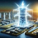 A high-definition, realistic illustration of a towering energy infrastructure symbolizing an energy giant. Its structure is glowing with bright energy, symbolizing a surprising boost or surge. Nearby, smaller energy-related elements hint at more complex, behind the scenes details suggesting there's more to the story.