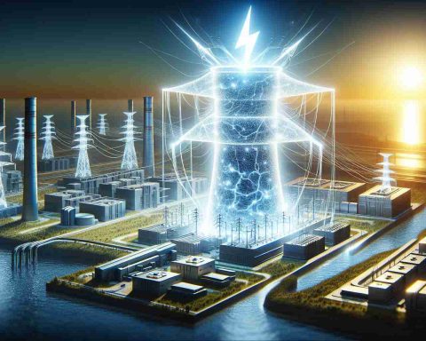 A high-definition, realistic illustration of a towering energy infrastructure symbolizing an energy giant. Its structure is glowing with bright energy, symbolizing a surprising boost or surge. Nearby, smaller energy-related elements hint at more complex, behind the scenes details suggesting there's more to the story.