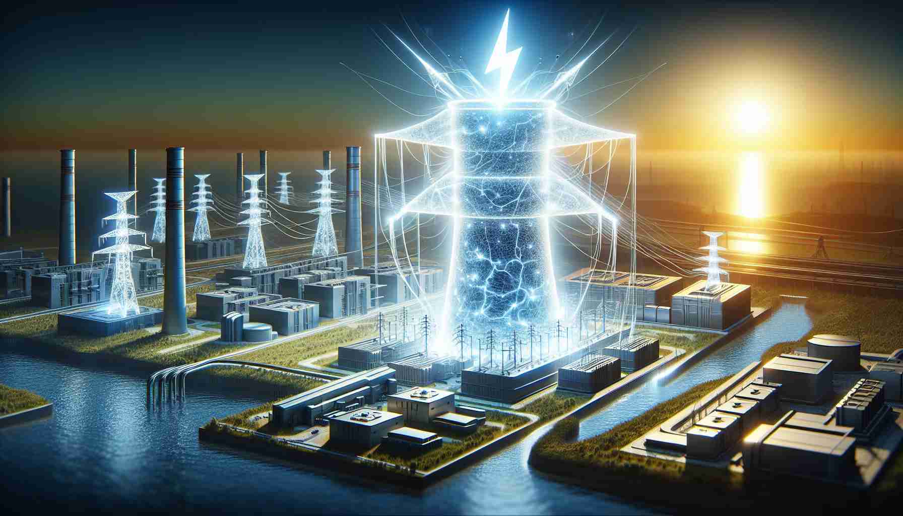 A high-definition, realistic illustration of a towering energy infrastructure symbolizing an energy giant. Its structure is glowing with bright energy, symbolizing a surprising boost or surge. Nearby, smaller energy-related elements hint at more complex, behind the scenes details suggesting there's more to the story.