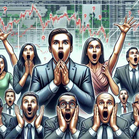 Detailed high-definition digital image of the surprise reaction caused by the announcement of a company going public. Represent a group of people expressing their surprise and interest in the details of an unnamed company's Initial Public Offering.