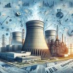 An expertly drawn, high-definition illustration capturing the essence of the global energy sector undergoing a significant regulatory shift. The foreground of the image depicts a sprawling nuclear power plant, with its containment building and cooling towers in clear view under a clear blue sky. Various newspaper headlines about energy stocks floating around and reacting to this change. Stylistic financial graphs, stock tickers, symbols and icons, such as arrows and grids, are interwoven into the background to represent the fluctuating stock market. The overall image is imbued with tension and dynamism, akin to a shake-up in the energy sector.