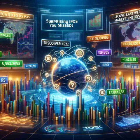 A high-definition, realistic image of a vibrant stock market scene illustrating the concept of 'Surprising IPOs You Missed! Discover Last Week's Market Entrants'. The image includes various financial charts, graphs, and logos representing new companies that entered the stock market last week. The atmosphere is energetic and full of surprises, reflecting the unpredictable dynamics of the stock market.