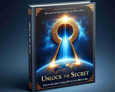 Image of a realistic HD book cover titled 'Unlock the Secret: Discover the Game-Changing IPOs You Can't Afford to Miss'. The cover is captivating, featuring a large keyhole in the center, from which rays of golden light are escaping. The background is a rich dark blue fading into black at the edges, emulating the universe, symbolizing vast opportunities. The title is bold and golden at the top, while the subtitle is in smaller, silver colored font below the keyhole.