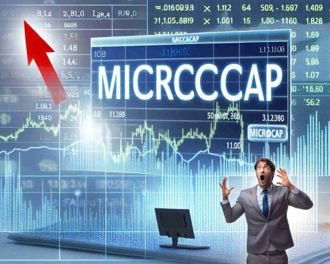 Generate a realistic high-definition image representing the concept of a surprising market surge in microcap stocks. The image should include elements like a stock market chart showing a steep upward curve, the word 'Microcap' prominently displayed, and a background suggesting astonishment or disbelief, representing the 'Unbelievable' part of the concept.