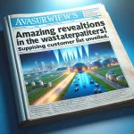 Realistic high-definition image of a headline stating, 'Amazing revelations in the wastewater business! Surprising customer list unveiled.'