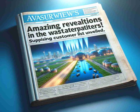 Realistic high-definition image of a headline stating, 'Amazing revelations in the wastewater business! Surprising customer list unveiled.'