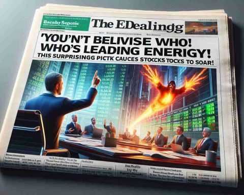 Realistic high-definition image of a headline on a financial newspaper or website reading: 'You Won't Believe Who's Leading Energy! This Surprising Pick Causes Stocks to Soar'