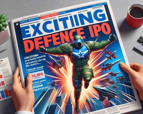 High-definition, realistic depiction of a magazine cover or financial report cover with the headline: 'Exciting Opportunity Awaits! Don't Miss This Defense IPO'. Illustration should showcase the energy and optimism associated with new investment opportunities in the defense sector.