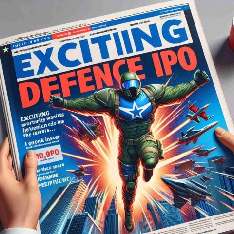 High-definition, realistic depiction of a magazine cover or financial report cover with the headline: 'Exciting Opportunity Awaits! Don't Miss This Defense IPO'. Illustration should showcase the energy and optimism associated with new investment opportunities in the defense sector.