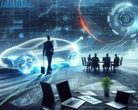 A realistic high-definition image symbolizing the untapped potential of a futuristic electric car company's shares. An abstract representation of financial analysts possibly underestimating the innovative strategies of a renowned entrepreneur.