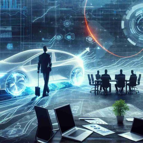 A realistic high-definition image symbolizing the untapped potential of a futuristic electric car company's shares. An abstract representation of financial analysts possibly underestimating the innovative strategies of a renowned entrepreneur.