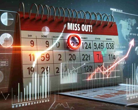 An image depicting the concept of a crucial date having an impact on earnings. The image is in high-definition and depicts a realistic scenario with distinct signs emphasizing the importance of the date. Perhaps a calendar marked with a red circle around a specific date, a graphical chart showing an increase in earnings linked to this date along with an eye-catching phrase, 'Don't Miss Out!', with added dramatic effect.