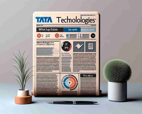 Generate a realistic HD image displaying a news clipping with the title 'Tata Technologies'S IPO: What You Need to Know! Key Dates Unveiled, but There's More to the Story.' The clipping should be displayed prominently on a neutral background.