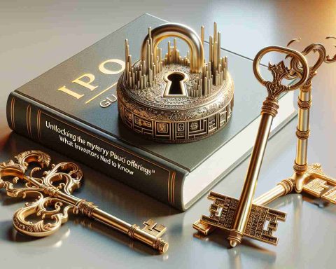 A high-definition, realistic image of a metaphorical representation of 'Unlocking the Mystery of Initial Public Offerings (IPO) with three bids: What Investors Need to Know'. This could include imagery such as an ornate lock shaped like an IPO chart, with three golden keys laying next to it on a table. Each key can be inscribed with symbols representing different stock market factors. Perhaps there could also be a guide book beside them titled 'What Investors Need to Know'.