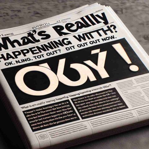 A realistic high-definition image of a news headline that reads 'What’s Really Happening with Oklo? Find Out Now.' The headline is styled in bold, black typographic font, set against the background of a newspaper-themed texture. The layout mimics the eye-catchy design of a typical front-page news headline section.