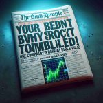 Generate a realistic high-definition image of a newspaper headline that reads 'You Won't Believe Why Stocks Tumbled! One Company's Profit Drop Unleashes Panic.'