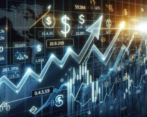 A realistic high-definition image depicting the surge of a generic cryptocurrency exchange rate. Show the surge as a distinctive spike on a detailed, digital analytics graph, with numbers, lines and arrows to signify rising values. Include symbols typical for finance such as dollar symbols, percentage signs and arrow, which can hint at the latest financial twist.