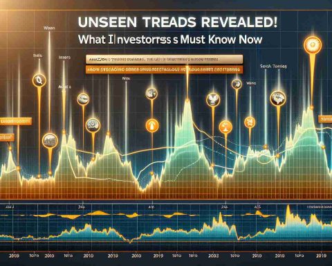 High-quality realistic image of a graph showing Amazon's stock price over a period, highlighting unseen trends. The graph should contain various peak and bottom points, indicating the fluctuations in price. There should be eye-catching markers or pop-outs revealing interesting trends or patterns. A headline at the top should read, 'Unseen Trends Revealed! What Investors Must Know Now'. Include annotations for insights or tips for investors.