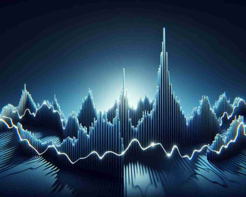 Realistic High Definition image representing the concept of a high risk versus hidden opportunity, symbolized by a fluctuating energy stock chart. The chart line zigzags with display of both high peaks and deep valleys. The image should have an underlying theme of uncertainty but also potential profit, reflecting the volatile nature of energy stocks.