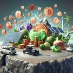 Realistic HD image of a concept illustrating penny stocks playing a major role in propelling the green revolution. Visual representation might include eco-friendly technologies like solar panels, wind turbines, and electric cars juxtaposed with symbols associated with penny stocks such as small, glinting coins, a hidden treasure chest, or rough, undiscovered gemstones.