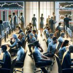 A realistic, high-definition image of unexpected participants in an imaginary stock market game set in the year 2024. The players are intensely focused on their strategies, trying to predict the breakout stars of the following year. The setting is an office environment, with people of various descents and genders participating enthusiastically. Some players can be seen analyzing charts on their screens, while others are engaged in heated discussions, indicating the intense and competitive nature of the game.