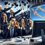 Realistic high definition image of a dramatic financial scene illustrating a major drop in value of a coal stock. The scene depicts investors displaying strong reactions to shocking, unexpected financial numbers. Perhaps some investors can be seen looking at computer screens or holding pieces of paper with charts demonstrating the significant drop, their faces registering surprised, stunned expressions due to the sudden drop in coal stock value.