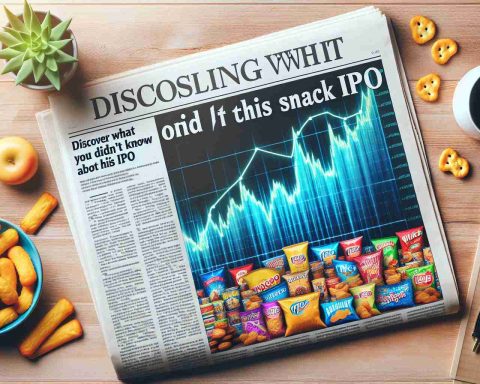 A high-definition image portraying a concept of 'missing out on a snack IPO'. Perhaps a newspaper article titled 'Discover what you didn't know about this Snack IPO' with a photo beside it showing a skyrocketing stock market graph overlaid on a visually appealing array of various snacks.