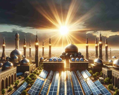 A realistic high definition image showcasing what is sparking change in worship spaces, making them unexpected solar champions. It features a dramatic scene where traditional religious buildings - churches, mosques, synagogues, and temples - are equipped with modern solar panels. The hot sun is shining brightly in the clear sky, providing ample solar energy to these structures. Photovoltaic panels glisten below the radiant sun, symbolizing the innovative fusion of tradition and renewable energy.