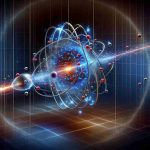 Create a realistic high-definition image that represents the concept of 'Quantum Leap' in the context of physics. The image should indicate a new discovery or insight relating to electron transfer. Imagine this as a visualization of an electron leaping from one energy level to another in an atom, a process that should be detailed with new, groundbreaking elements that suggest an advanced understanding of this quantum phenomenon.