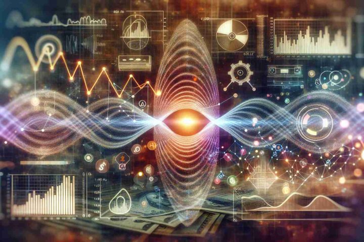 An illustrative, high-definition concept image capturing the intersection of quantum physics and investment. It entails a transition or 'quantum leap' indicating the potential of a company named IonQ to bring about a dramatic change in the field of computing. The scene blends elements of quantum mechanics, such as particles and waveforms, with symbols of investment such as charts, graphs, and money.