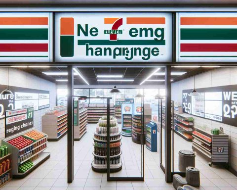 A high-definition, photorealistic image of significant changes being made at a 7-Eleven convenience store. The scene showcases a store getting ready to introduce new items or services, leading to rearrangements inside. The atmosphere suggests a sense of anticipation for the upcoming transformations.