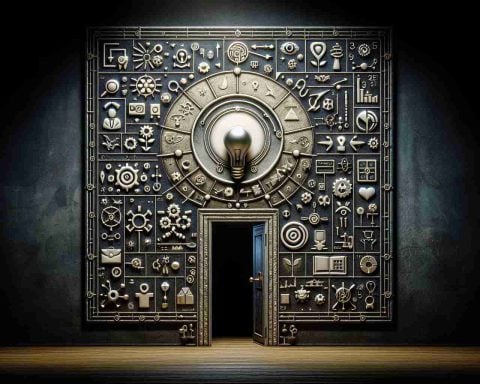 High-definition image showing the conceptual representation of untold struggles behind technological advancement, symbolically referred to as 'Tesla's Progress'. Depict a closed door at the center and various symbols of struggle and perseverance that hint at the various challenges faced in the path of innovation. Please do not use real people or company logos.