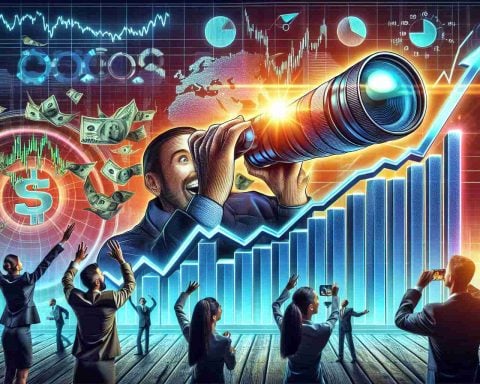 Illustrate a highly detailed realistic HD image to signify a surge in an initial public offering (IPO). Capture the concept of robust growth with the stock market on the rise, graphs and charts showing a steep upward trend, and excited investors witnessing the boom. Emphasize the element of surprise and discovery in understanding what has caused this surge.