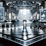 A high-resolution, realistic image showcasing the unexpected turn in the future of AI, represented metaphorically by a bold chess move. The chessboard is set on a modern, sleek table, with contrasting black and white pieces. The setting should be forward-looking, replete with advanced technology spread across the room - holographic displays, sleek touch panels, LED lights and futuristic architecture. The 'AI' is represented by a lit, translucent crystal chess piece, making its bold move. The lighting should hint at the suspense and anticipation of this bold turn in the future of AI.