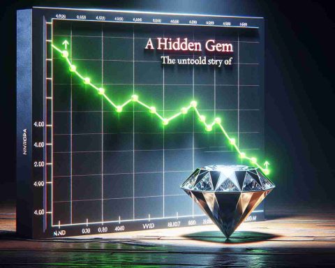 A high-definition, realistic image displaying a simplification of the concept that a slump in Nvidia's stock being beneficial. This image should portray a downturn on a stock market graph (representing the slump), with a gleaming gem hidden beneath the descending line as a symbol of undisclosed potential advantages. Use visually appealing text to overlay the title: 'The Untold Story of a Hidden Gem'.