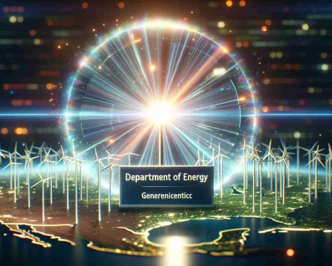 A high-definition, realistic image illustrating significant actions taking place before a generic politician takes office. The focus is on the Department of Energy's efforts towards clean energy, represented with a vivid, shining light.